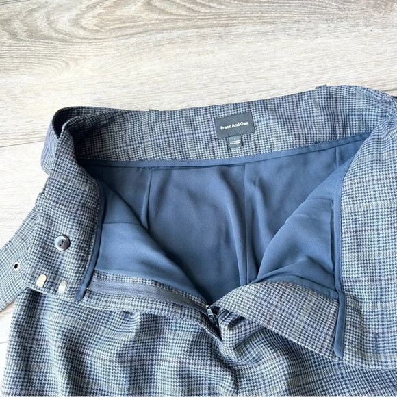 Frank And Oak Checked Pleated High Waist Cuffed Pants With Belt - Picture 5 of 13